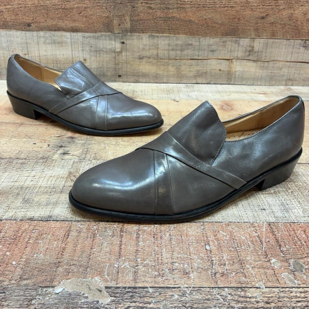 Florsheim Barletta Shoes Mens Size 9.5 D 43 Gray Leather Slip On Dress Shoes
